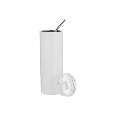 Stainless Steel Skinny Tumbler with Straw and Lid Thumbnail